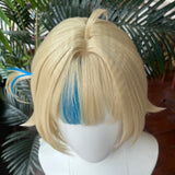 [Styled Wig]Sameko Saba Cosplay Wig ‌Nacho Neko VTuber Golden Highlight Straight Long Hair Anime Heat Resistant Synthetic Wig