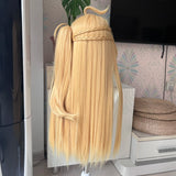 [Styled Wig] High quality Cissia Cosplay Wig Golden long hair Heat Resistant Synthetic Anime Wigs + Wig Cap
