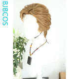 [Styled Wig]NPC Brown Short Hair Cosplay Wig Daily Male COS Lace Front Wig Youth Sensation Micro Curled Fragmented Halloween Wig