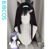 [Styled Wig]Mint Cosplay Wig Game GODDESS OF VICTORY: NIKKE Women 100CM Black Grey Mixed Hair Carnival Halloween Party Role Play