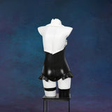 【In Stock】Rem Cosplay Costume Anime Re:Zero Suit Black Leather Bodysuit Halloween Party Outfit with Hat Gloves Full Set S-2XL