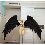 Albedo Cosplay Black Wings Anime Overlord Cosplay Foldable Versatile Pearl Cotton Angel Devil Lolita Props Halloween Carnival