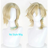 [Styled Wig]Aventurine Waveflair Cosplay Wig Game Honkai: Star Rail Men Light Yellow Short 36CM Hair Cosplayer Halloween Party