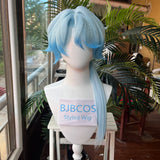 [Styled Wig]Mikhail Char Legwork Costumes Wig Game Honkai Star Rail HSR Man Light Blue Long 70CM Hair Anime Halloween Party