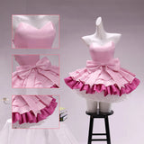 Mizi SUA Cosplay Costume Anime Alien Stage Women Cute Pink Big Bow Glitter Ruffle Dress Cute ZOMST Zombie Stage Cosplay S-2XL