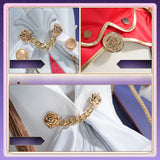 【In Stock】Himeko Cosplay Costume Game Honkai Star Rail HSR Women White And Red Dress Full Set Carnival Uniform Halloween Party‌