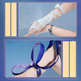【In Stock】Robin Summeretto Cosplay Costume Game Honkai Star Rail HSR Women Blue White Beach Outfit Halloween Carnival Con Party