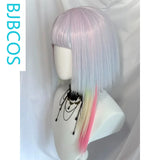 [Styled Wig]‌ Lucy Cosplay Wig 45cm Anime Cyberpunk Edgerunners Cosplay Halloween Multicolor Gradient Heat Resistant Hair Wig