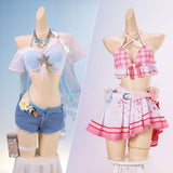 Chisa Rinna Cosplay Costume Game Wuthering Waves Swimsuit Women Blue And Pink Carnival Halloween Role Play Dress Size S-3XL‌