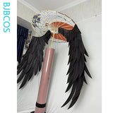 Xiao Wings Cosplay Game Genshin Impact Foldable Black Versatile Umbrella Pearl Cotton Demon Wings Cosplay Halloween Party Prop