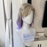 [Styled Wig]Vil Schoenheit Wig Cosplay From Twisted-Wonderland Blonde Purple Mixed Styled Synthetic Hair + Wig Cap