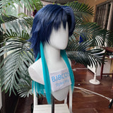 [Styled Wig]Solon Cosplay Wig DARK MOON Night Blue Short Cos Man‘s City Dark Blue Mixed Color Gradient Anime Synthetic Wig