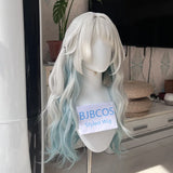 [Styled] HSR Firefly Cosplay Wig 60cm Long Straight Wig Silver Gray Blue Gradient Wig Cosplay Anime Wigs Heat Resistant Hair