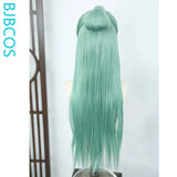[Styled Wig]Universal Cosplay Full Lace Wig Long Light Green Hair Antique Qinglong Style Versatile NPC Wig Set Halloween Wig