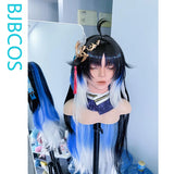 [Styled Wig]‌‌Yangyang Xuanling‌ Cosplay Wig Game Wuthering Waves Long 95CM Black Mixed White Blue Hair Anime Game Role Play Wig