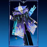 Mitya Cosplay Costume Game Genshin Impact Man Black And Purple Uniform Halloween Carnival Party Play Role Clothes Size S-3XL