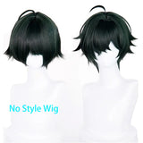 [Styled Wig]ZZZ Lighter Cosplay Wig 32cm Dark Green Wigs For Men Cosplay Anime Wig Heat Resistant Synthetic Hair Halloween