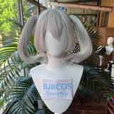 [Styled Wig]‌Jigokutani Sakura Cosplay Wig Game Anime Amakano 2 Women Gray Twin Tails Short Hair Cosplay Halloween Free Wig Cap