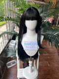 [Styled Wig]Wuthering Waves Chisa Cosplay Wig Hime Cut Long Straight Black Hair Chisa Outfit For Halloween Party Women Girls