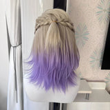 [Styled Wig]Vil Schoenheit Wig Cosplay From Twisted-Wonderland Blonde Purple Mixed Styled Synthetic Hair + Wig Cap