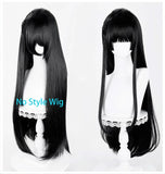 [Styled Wig]Wuthering Waves Chisa Cosplay Wig Hime Cut Long Straight Black Hair Chisa Outfit For Halloween Party Women Girls