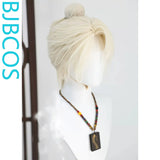 [Styled Wig]WHERE WINDS MEET Dongque Gongzi White Gold Lace Front Wig COS Hairy Girl Style Wig Set