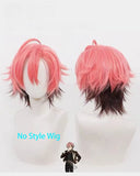 [Styled Wig]‌MELLOW DEAR US Cosplay Wig Pink Brown Mixed Wig Heat Resistant Synthetic Hair Halloween Cos Anime Wig For Men