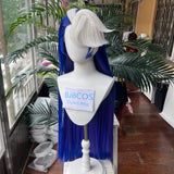 [Styled Wig]Cookie Run: Kingdom Shadow Milk Cookie Cosplay Wig 100CM Hair Comic Con Props Role Play Blue And Purple Accessory