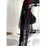 I dentity VPsychologist · Long Night cosplay red and black gothic dark dress dress dress