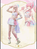 Aemeath Anniversary Celebration Game Cosplay Costume Wuthering Waves Pinkish White Skirt Lolita Woman Sexy Masquerade Suit