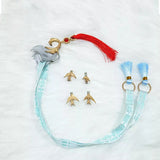 Yangyang Xuanling Cosplay Prop Game Wuthering Waves Blue Green Tassel Ribbon Headpiece Halloween Party Accessories Props