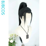 [Styled Wig]Lv Dongbin Cosplay Wig Anime Long Black High Ponytail Hair Antique Style Versatile Full Lace Wig Halloween Party