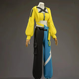 Canari Game Anime Game Z Cosplay A Costume Mask Yellow Top Coat Pant Yellow Blue Double Prop Woman Girls Cos Halloween Party