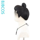 [Styled Wig]Wig tie Hanfu COS long bangs texture hair flowLace Front Wig three pointed lace hair cover