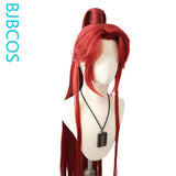 [Styled Wig]Ancient costume versatile COS imitation hand hook half tied high ponytail hair set, red haired NPC, young demon lord
