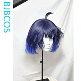 [Styled Wig]Seele Vollerei Cosplay Wig Game Honkai Impact 3 Women Men Short Mixed Blue 33CM Hair For Anime Halloween Party Wig