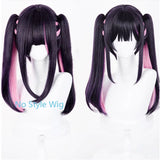 [Styled] Anime Cosmic Princess Kaguya! Noi Komazawa Cosplay Wig 50 cm Purple Pink Mixed Ponytail Hair Heat Resistant Synthetic