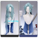 [Styled Wig]Il Dottore Cosplay Wig Game Genshin Impact Men The Doctor Mixed Blue Long Hair For Party Role Play Halloween Wigs