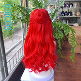 【Styled】Honkai Star Rail Himeko Cosplay Wig  70cm Long Wavy Games Cosplay Wigs Fiber Heat Resistant Synthetic Hair + Wig Cap