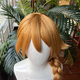 [Styled Wig]Ren Wu Sun Cosplay Wig Anime Beyblade Burst Evolution Ruway Sun Men Golden Brown Braid Hair Resistant Synthetic Wig‌