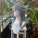 [Styled Wig]Sunday Cosplay Wig Game Honkai: Star Rail HSR Mixed Gray 52CM Hair Heat Resistant Synthetic Halloween Party Wigs