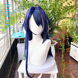[Styled] Acheron Cosplay Wig HSR Purple Blue White 75cm Long Wig Heat Resistant Synthetic Hair Acheron Cosplay Hair Accessory