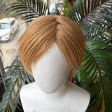 [Styled Wig]Leon Kennedy Cosplay Wig Anime Game Women Men Ash Brown Short Hair Anime Halloween Party Synthetic Cosplay Wig
