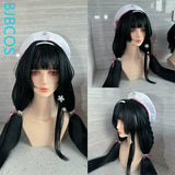 [Styled Wig]Chisa Cosplay Wig Game Wuthering Waves Women 85CM Black Long Hair Swimsuit Halloween Heat Resistant Synthetic Wig