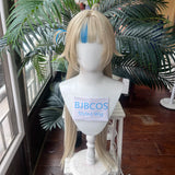 [Styled Wig]Sameko Saba Cosplay Wig ‌Nacho Neko VTuber Golden Highlight Straight Long Hair Anime Heat Resistant Synthetic Wig