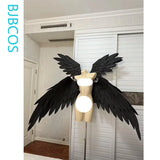 Versatile Cosplay Four Black Wings Anime Game Foldable Versatile Pearl Cotton Angel Wings Cosplay Halloween Carnival Party Prop