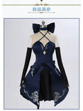 Grand Order Fate My King Altoria cosplay in black saber black dress Halloween Uniform Carnival Party Play Role Clothes