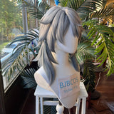 [Styled Wig]Sunday Cosplay Wig Game Honkai: Star Rail HSR Mixed Gray 52CM Hair Heat Resistant Synthetic Halloween Party Wigs