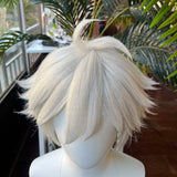 [Styled Wig]X Chara Cosplay Wig Game Man Silver Short Spiky Hair For Game Anime Character Manga Style Halloween Party Wig