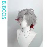 [Styled Wig]Illuga Cosplay Wigs Game Genshin Impact For Men Short 35CM Silver Gradient Hair Halloween Costume Party Theme